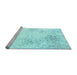 Sideview of Machine Washable Persian Light Blue Traditional Rug, wshtr3417lblu