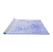 Sideview of Machine Washable Persian Blue Traditional Rug, wshtr3417blu