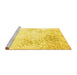 Sideview of Machine Washable Persian Yellow Traditional Rug, wshtr3417yw