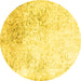 Round Persian Yellow Traditional Rug, tr3417yw