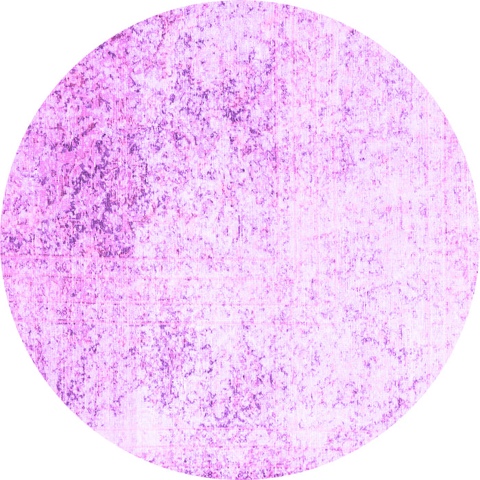 Round Persian Purple Traditional Rug, tr3417pur