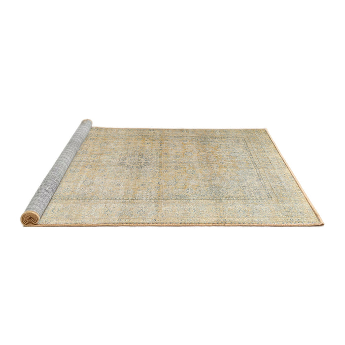 Sideview of Machine Washable Traditional Gold Rug, wshtr3418