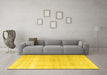 Machine Washable Persian Yellow Traditional Rug in a Living Room, wshtr3418yw