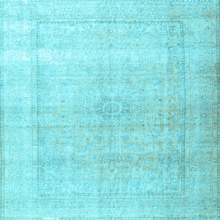 Square Machine Washable Persian Light Blue Traditional Rug, wshtr3418lblu