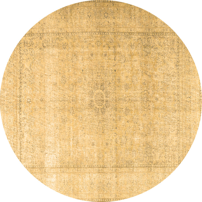 Round Machine Washable Persian Brown Traditional Rug, wshtr3418brn