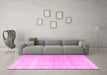 Machine Washable Persian Pink Traditional Rug in a Living Room, wshtr3418pnk