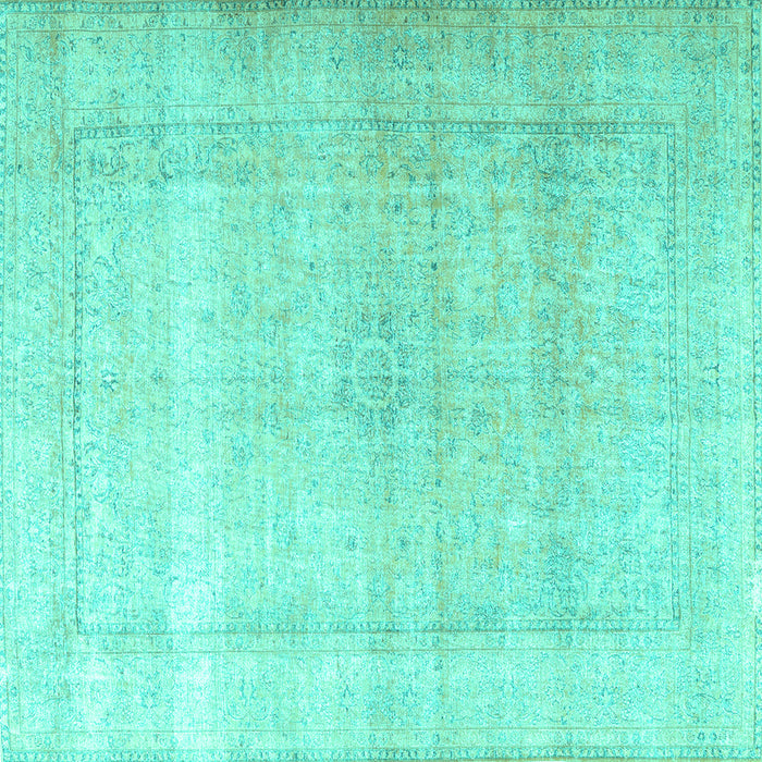 Square Machine Washable Persian Turquoise Traditional Area Rugs, wshtr3418turq