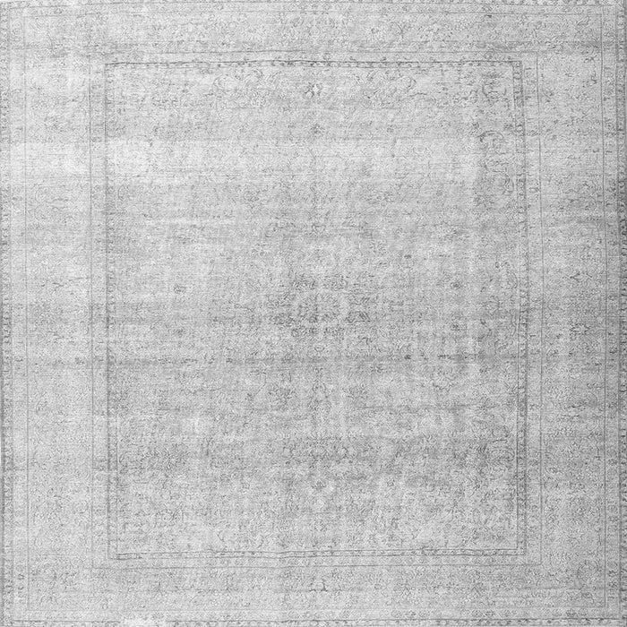 Round Machine Washable Persian Gray Traditional Rug, wshtr3418gry