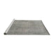 Sideview of Machine Washable Traditional Gray Rug, wshtr3419