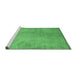 Sideview of Machine Washable Persian Emerald Green Traditional Area Rugs, wshtr3419emgrn