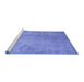 Sideview of Machine Washable Persian Blue Traditional Rug, wshtr3419blu