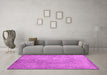 Machine Washable Persian Pink Traditional Rug in a Living Room, wshtr3419pnk