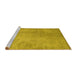 Sideview of Machine Washable Persian Yellow Traditional Rug, wshtr3419yw