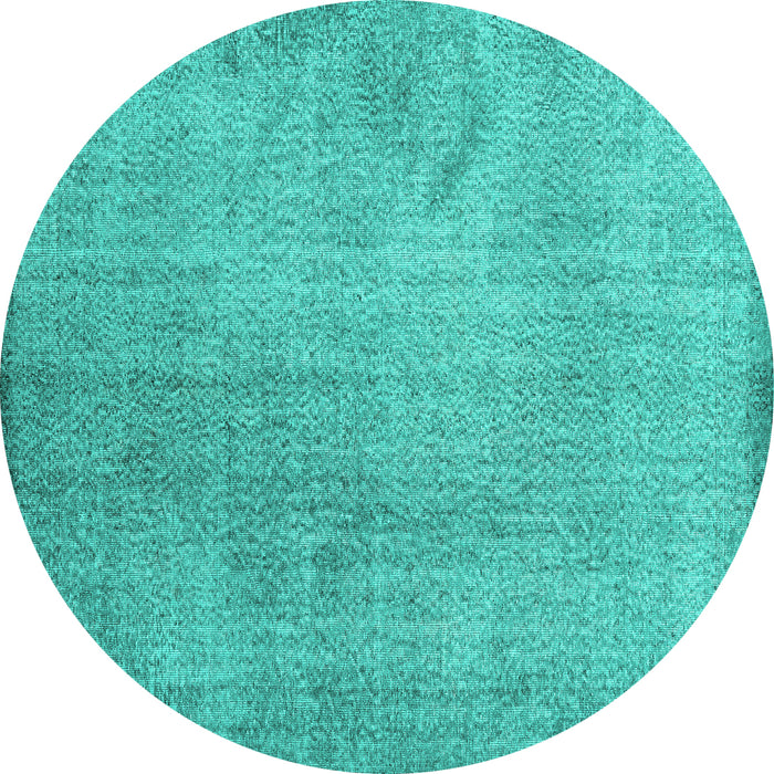 Round Machine Washable Persian Turquoise Traditional Area Rugs, wshtr3419turq