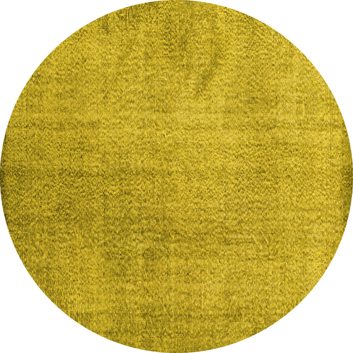Round Persian Yellow Traditional Rug, tr3419yw