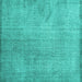 Square Machine Washable Persian Turquoise Traditional Area Rugs, wshtr3419turq