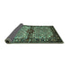 Sideview of Persian Turquoise Traditional Rug, tr341turq