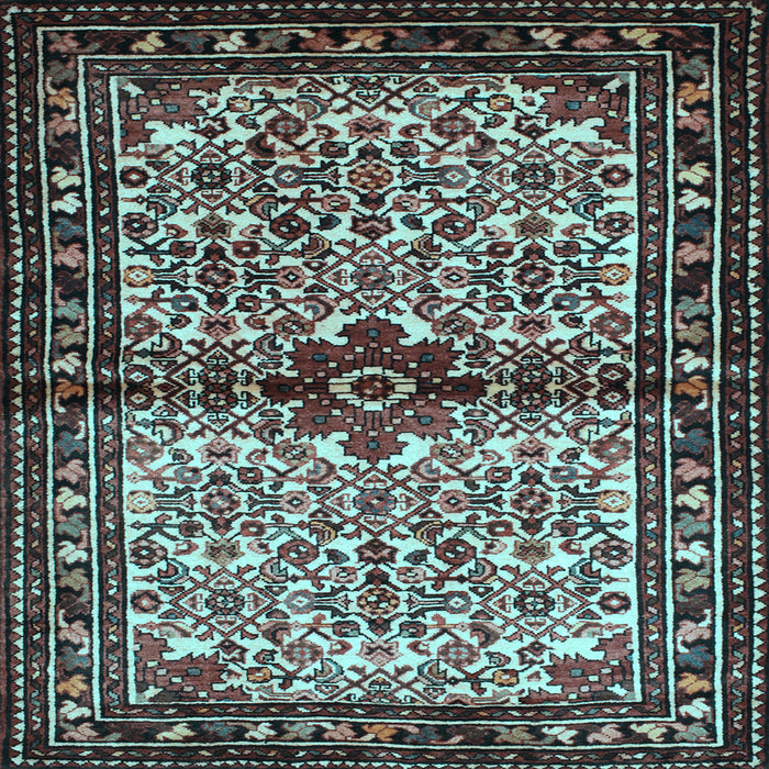 Square Machine Washable Persian Light Blue Traditional Rug, wshtr341lblu