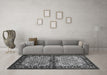 Machine Washable Persian Gray Traditional Rug in a Living Room,, wshtr341gry