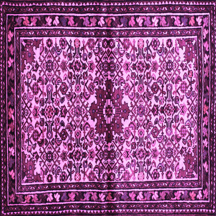 Square Machine Washable Persian Purple Traditional Area Rugs, wshtr341pur