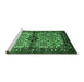 Sideview of Machine Washable Persian Emerald Green Traditional Area Rugs, wshtr341emgrn