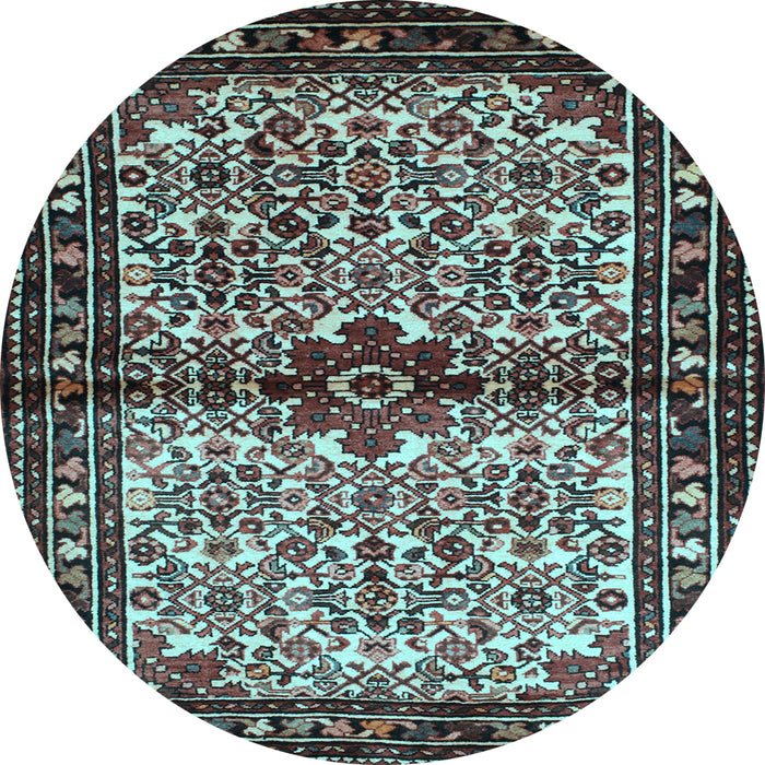 Round Persian Light Blue Traditional Rug, tr341lblu