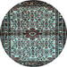 Round Persian Light Blue Traditional Rug, tr341lblu