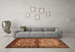 Machine Washable Persian Brown Traditional Rug in a Living Room,, wshtr341brn