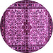 Round Persian Purple Traditional Rug, tr341pur