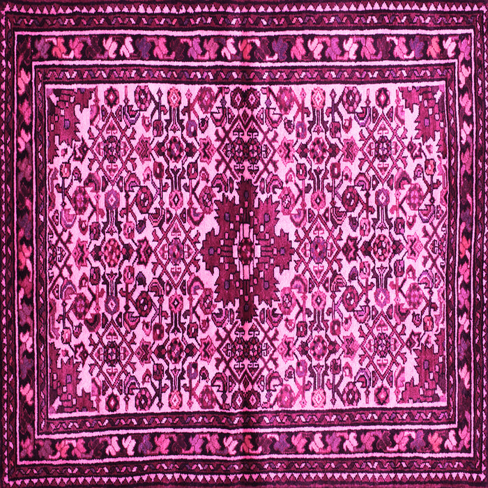 Square Machine Washable Persian Pink Traditional Rug, wshtr341pnk