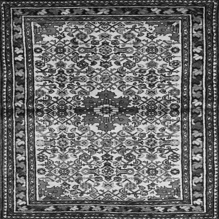 Round Machine Washable Persian Gray Traditional Rug, wshtr341gry