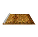 Sideview of Machine Washable Persian Yellow Traditional Rug, wshtr341yw