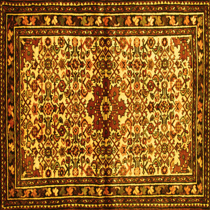 Square Persian Yellow Traditional Rug, tr341yw