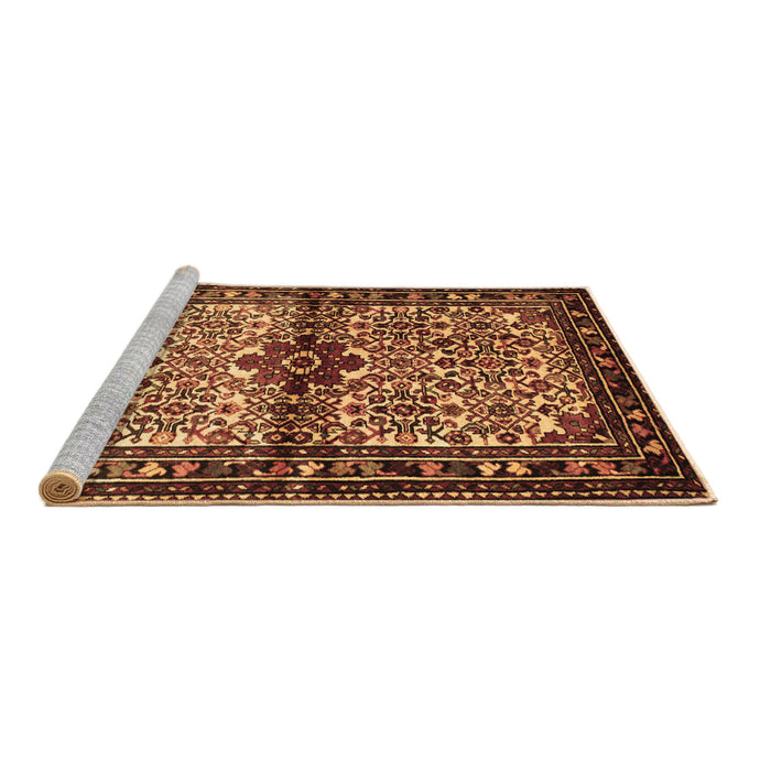 Sideview of Machine Washable Persian Brown Traditional Rug, wshtr341brn