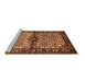 Sideview of Machine Washable Persian Brown Traditional Rug, wshtr341brn