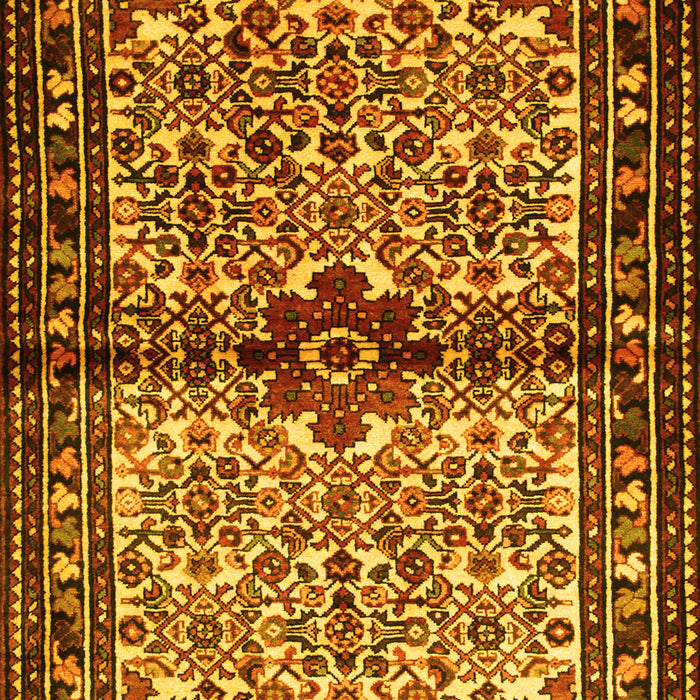 Machine Washable Persian Yellow Traditional Rug, wshtr341yw