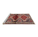 Sideview of Machine Washable Traditional Saffron Red Rug, wshtr342