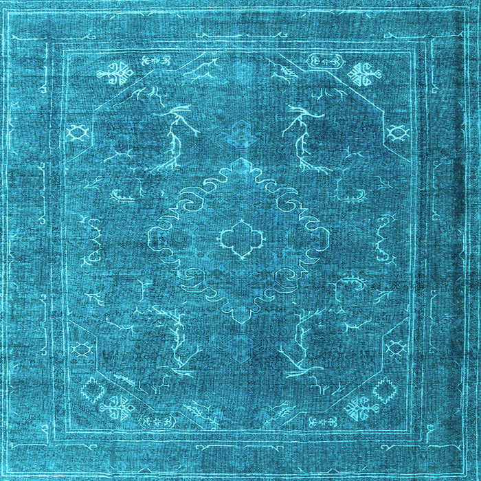Square Machine Washable Persian Light Blue Traditional Rug, wshtr3420lblu
