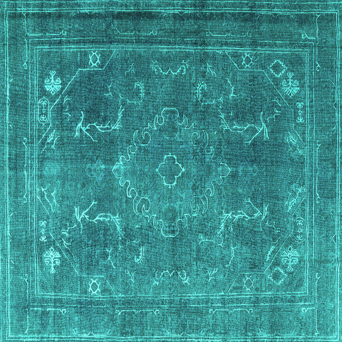 Square Machine Washable Persian Turquoise Traditional Area Rugs, wshtr3420turq