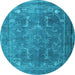 Round Persian Light Blue Traditional Rug, tr3420lblu