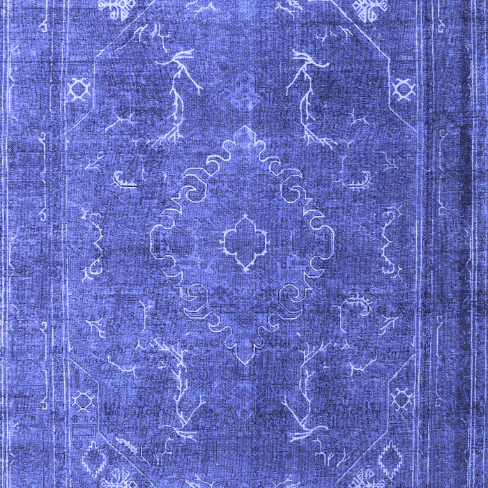 Machine Washable Persian Blue Traditional Rug, wshtr3420blu