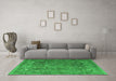 Machine Washable Persian Green Traditional Area Rugs in a Living Room,, wshtr3420grn