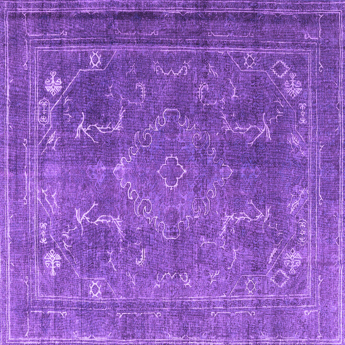 Square Machine Washable Persian Purple Traditional Area Rugs, wshtr3420pur