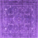 Square Machine Washable Persian Purple Traditional Area Rugs, wshtr3420pur