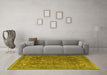 Machine Washable Persian Yellow Traditional Rug in a Living Room, wshtr3420yw