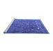 Sideview of Machine Washable Persian Blue Traditional Rug, wshtr3420blu