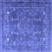 Square Persian Blue Traditional Rug, tr3420blu