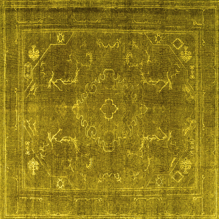 Square Persian Yellow Traditional Rug, tr3420yw
