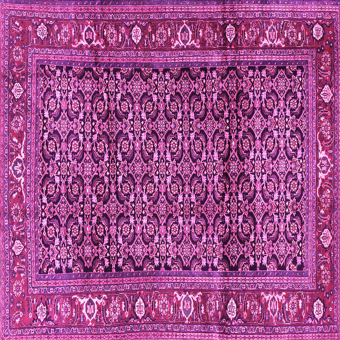 Square Machine Washable Persian Pink Traditional Rug, wshtr3421pnk