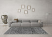 Machine Washable Persian Gray Traditional Rug in a Living Room,, wshtr3421gry